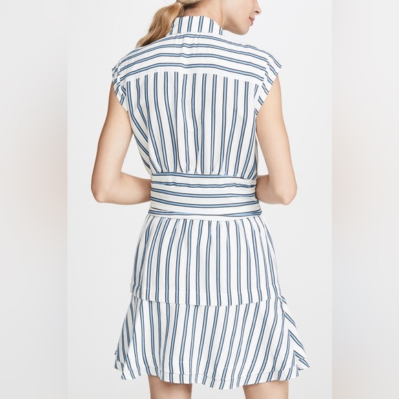 Derek Lam 10 Crosby Striped Tie Waist Shirt Dress Size 8 - Picture 7 of 10